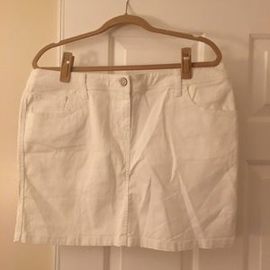 New York & Co White Jean Skirt
